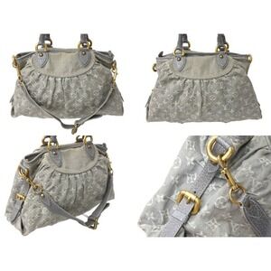 Louis Vuitton Handbag Denim Monogram Shoulder Logo Gray Cabby Bag Neo